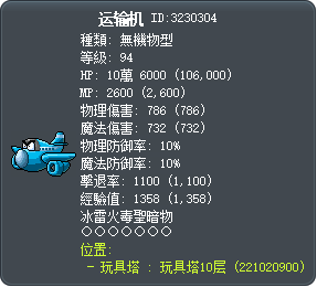 运输机 Tooltip