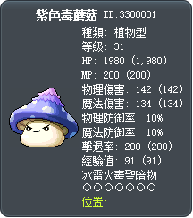 紫色毒蘑菇 Tooltip