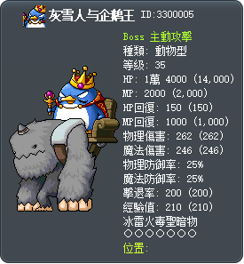 灰雪人与企鹅王 Tooltip