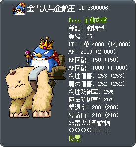 金雪人与企鹅王 Tooltip