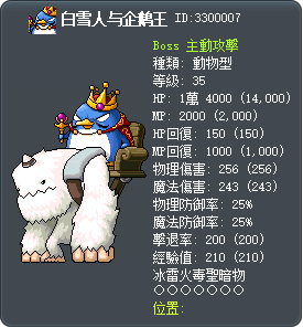 白雪人与企鹅王 Tooltip
