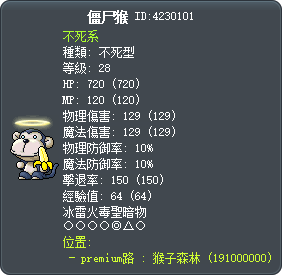 僵尸猴 Tooltip