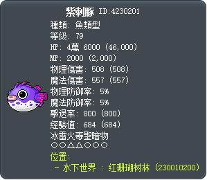紫刺豚 Tooltip