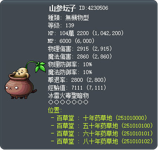 山参坛子 Tooltip