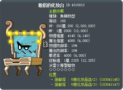 粗俗的化妆台 Tooltip