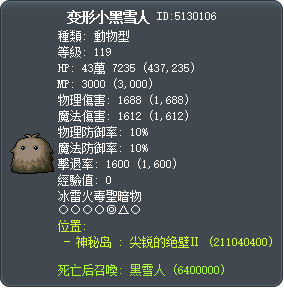 变形小黑雪人 Tooltip