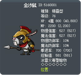 金沙鼠 Tooltip