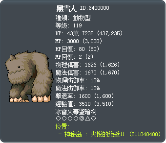 黑雪人 Tooltip