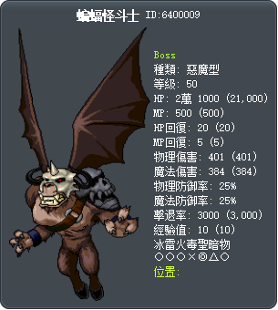蝙蝠怪斗士 Tooltip