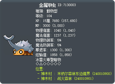 金属甲虫 Tooltip
