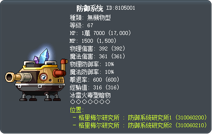 防御系统 Tooltip