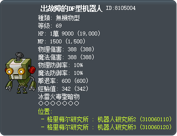 出故障的DF型机器人 Tooltip