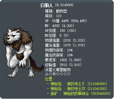 白狼人 Tooltip
