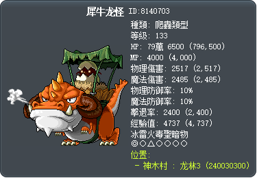 犀牛龙怪 Tooltip