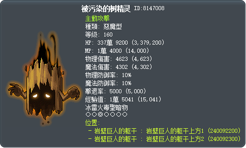 被污染的树精灵 Tooltip