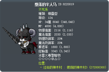 堕落的半人马 Tooltip