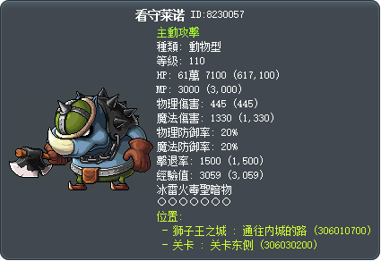 看守莱诺 Tooltip
