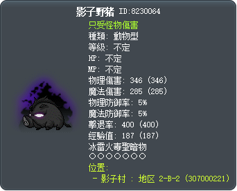 影子野猪 Tooltip