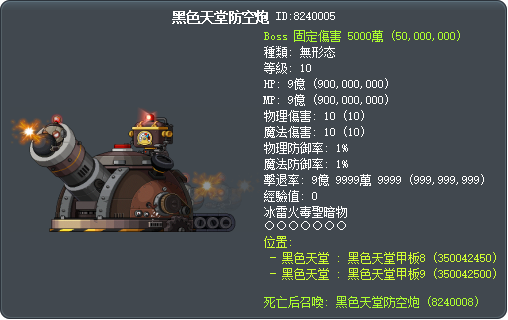 黑暗天堂防空砲 Tooltip