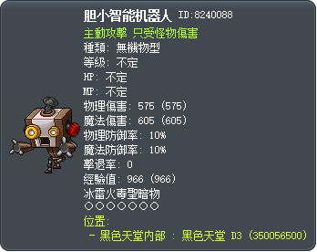膽小鬼機器人 Tooltip