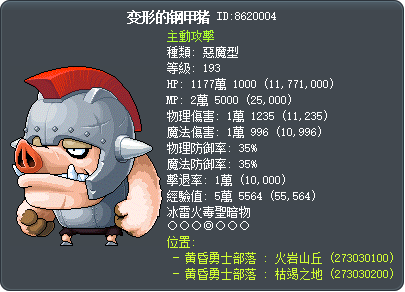 变形的钢甲猪 Tooltip