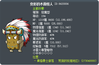 变形的木面怪人 Tooltip