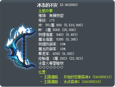 冰冻的不安 Tooltip