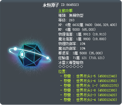 永恒原子 Tooltip