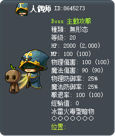 人偶師 Tooltip