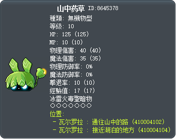 山中药草 Tooltip