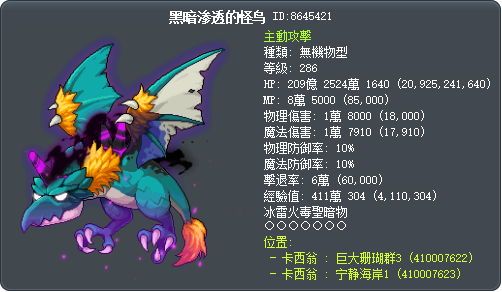 黑暗渗透的怪鸟 Tooltip