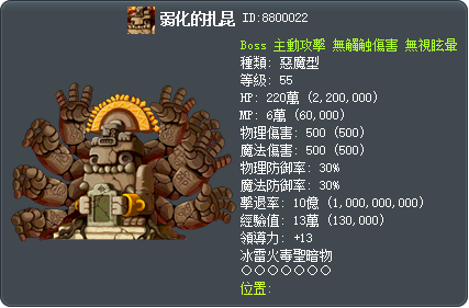 弱化的扎昆 Tooltip