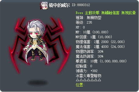 投射在鏡面上的威爾 Tooltip