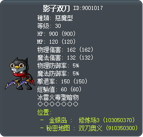 影子双刀 Tooltip