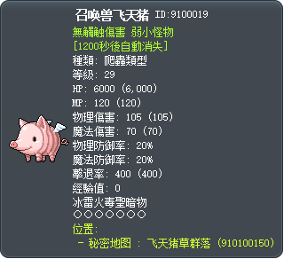 召唤兽飞天猪 Tooltip
