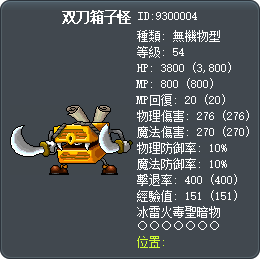 双刀箱子怪 Tooltip
