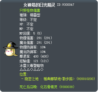 女神塔的日光精灵 Tooltip