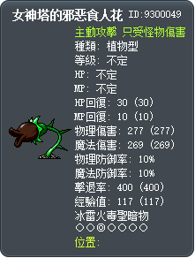 女神塔的邪恶食人花 Tooltip