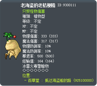 海賊王的千年人蔘 Tooltip