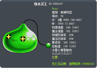 绿水灵王 Tooltip
