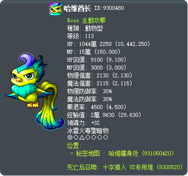 哈维酋长 Tooltip