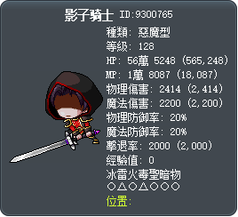 影子骑士 Tooltip