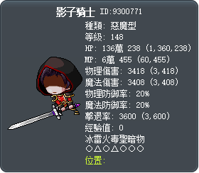 影子骑士 Tooltip