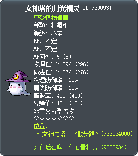 女神塔的月光精灵 Tooltip