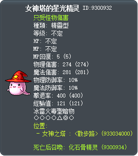 女神塔的星光精灵 Tooltip
