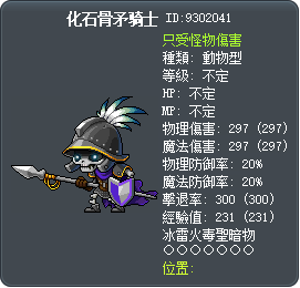 化石骨矛骑士 Tooltip