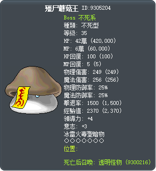 殭尸蘑菇王 Tooltip