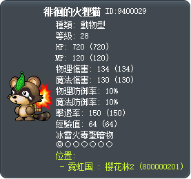 徘徊的火狸猫 Tooltip
