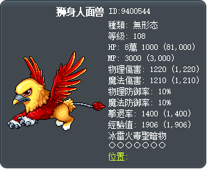 狮身人面兽 Tooltip