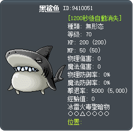 黑鯊魚 Tooltip